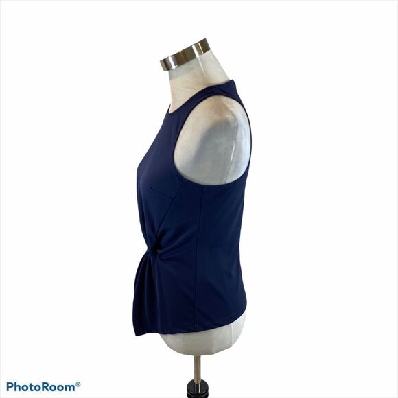 Banana Republic Navy Sleeveless Side Twist Blouse - Picture 5 of 10